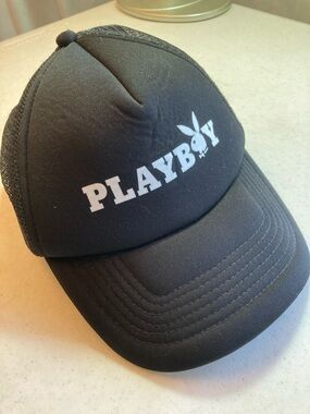 PLAYBOY Black Cap with White Logo